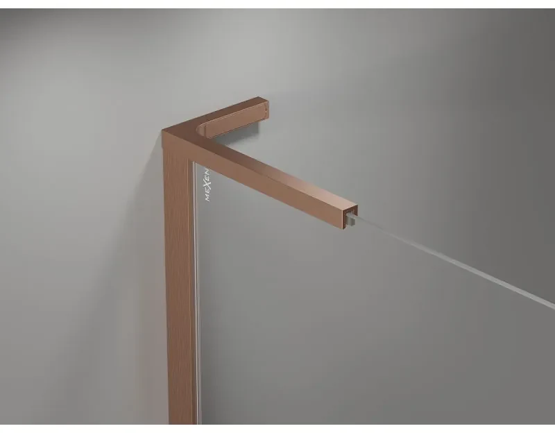 Mexen, Mexen Mist L Otočné sprchové dvere 105 cm, transparentné, brúsená meď - 8A4L-105-000-65-00