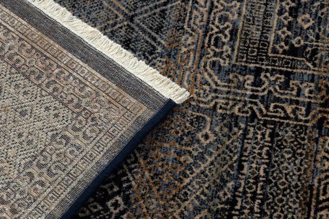 Koberec KESHAN, strapce 1251/53511 zlatý / modrý