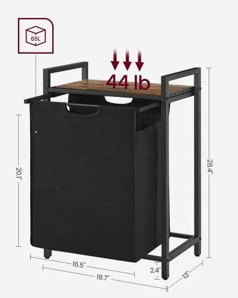 Kôš na bielizeň REX hnedá/čierna