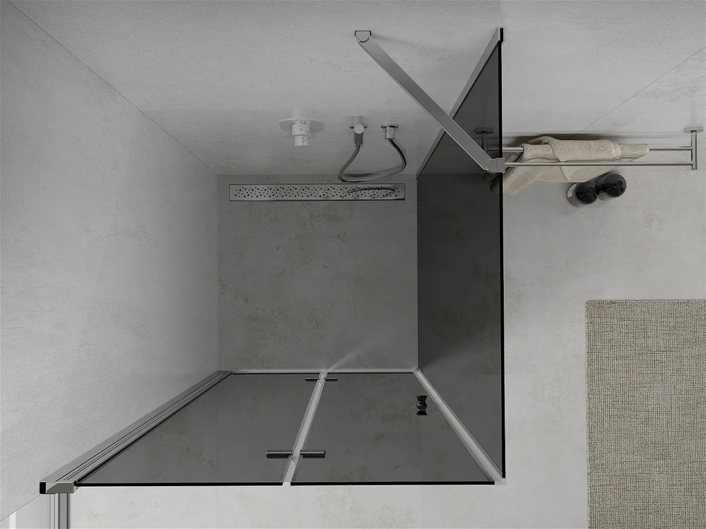 Mexen Lima sprchovací kút 80x80cm, 6mm sklo, chrómový profil-šedé sklo, 856-080-080-01-40