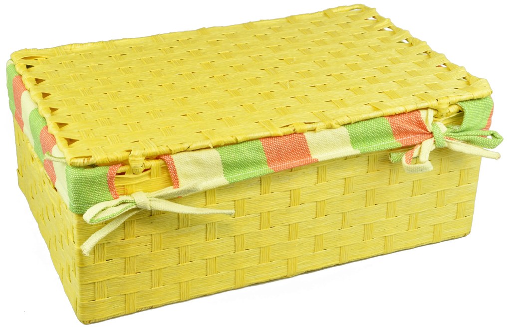 Úložný box s vekom žltý Rozmery (cm): 30x21, v. 11