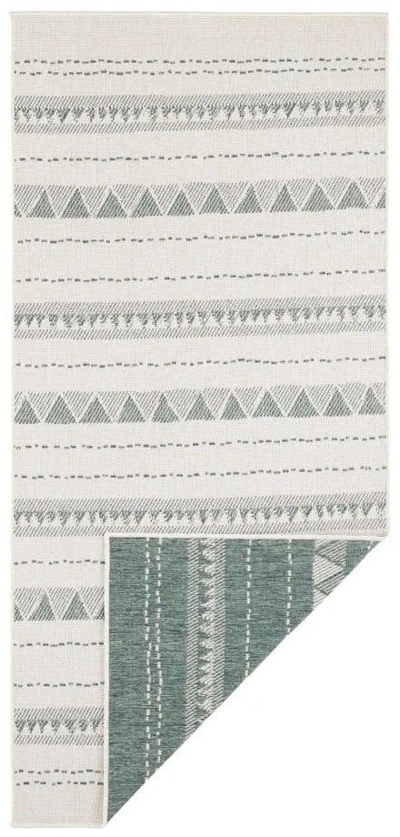 Zeleno-krémový vonkajší koberec Bougari Bahamas, 80 x 250 cm