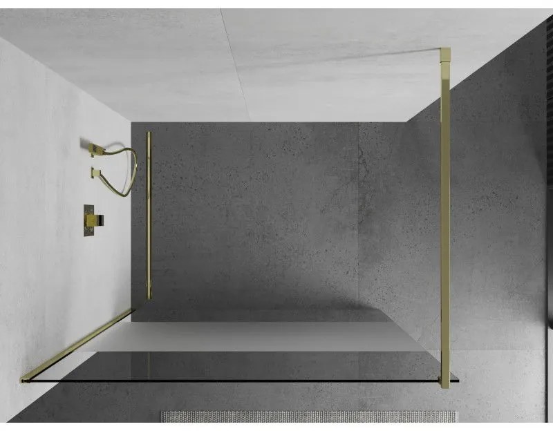 Mexen Kioto sprchová zástena, 80x200 cm 8 mm, zlatý profil, sklo číre-námraza, 800-080-101-01-35
