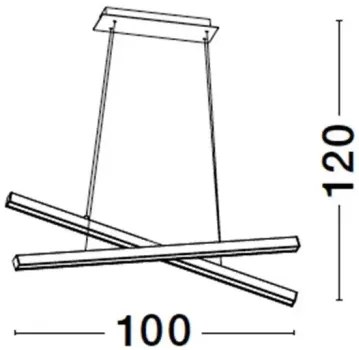 LED luster X-Line 100 biele