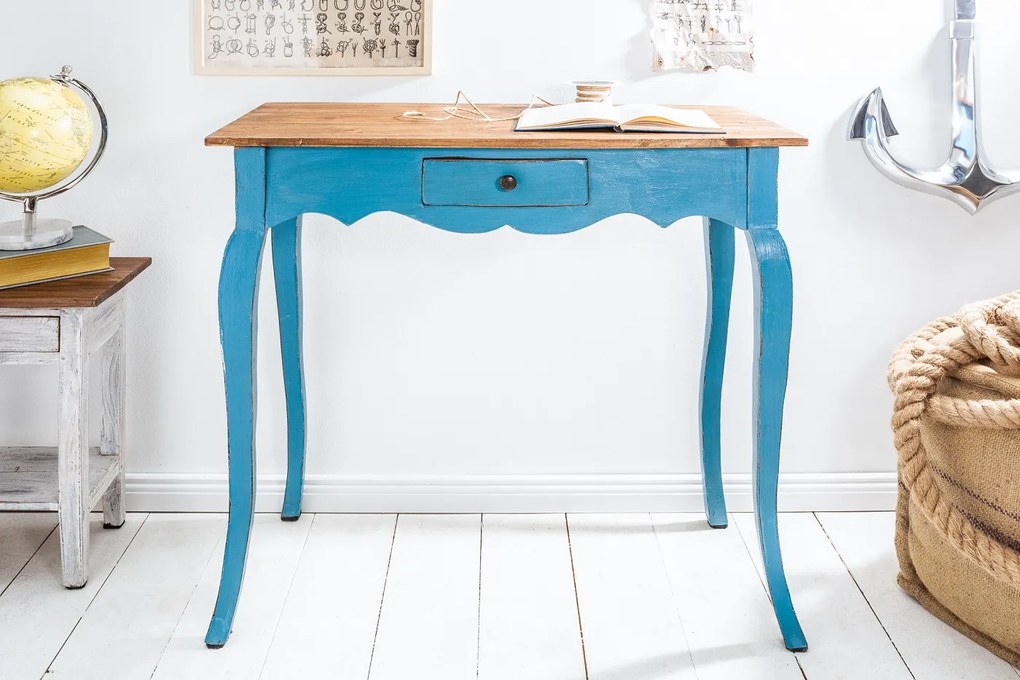 Bighome - Písací stôl ERNEST 80 cm - modrá