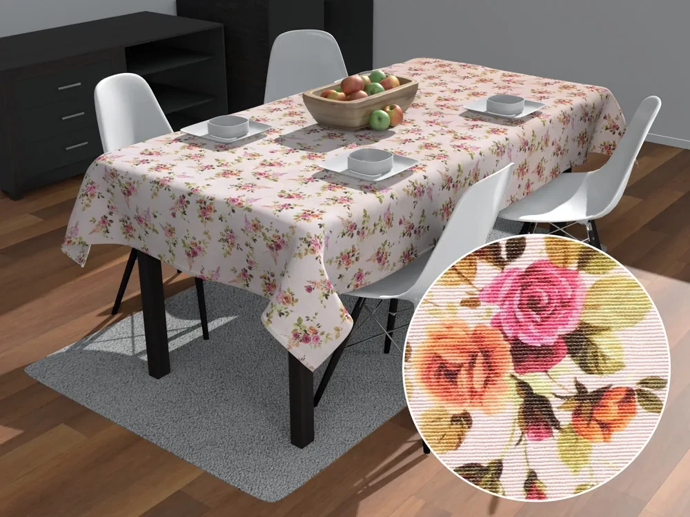 Biante Dekoračný obdĺžnikový obrus Leona LN-130 Ružičky na ružovom 120x140 cm