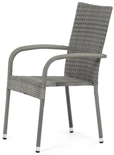 Autronic BONTEC Záhradná stolička, kov, polyratan, sivá, AZC-S2114 GREY Farba: Šedá