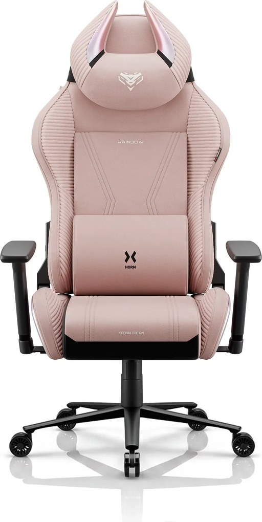 Herné kreslo z látky ružové Normal Size: Diablo X-Horn 2.0 Rainbow Pink