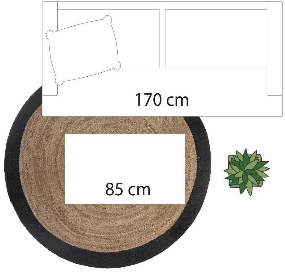 ATMOSPHERA Koberec Isabelle, (fi) 120 cm, hnedá/čierna
