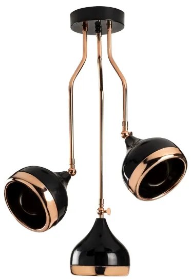 Luster na tyči YILDO 3xE27/40W/230V čierna/medená