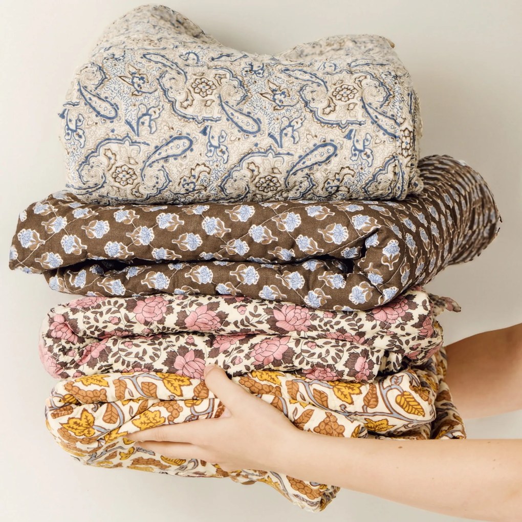 Ib Laursen Prešívaný prehoz Paisley Pattern 130 × 180 cm