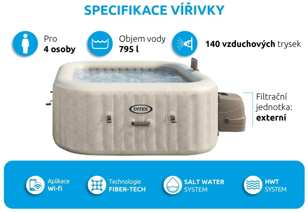 Intex | Vírivý bazén Pure Spa Chevron Deluxe 4 NP | 11400291