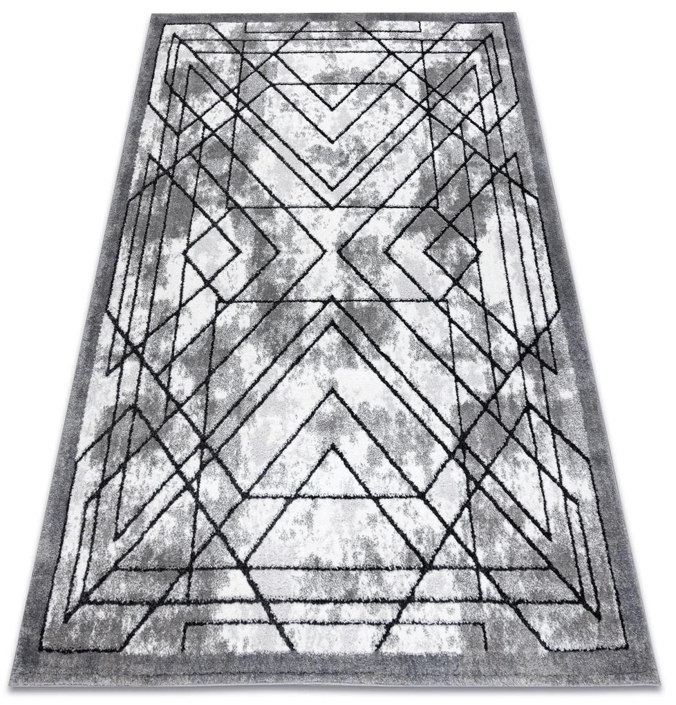 Moderný koberec COZY Tico,  geometrický - Štrukturálny,  dve vrstvy rúna, šedá