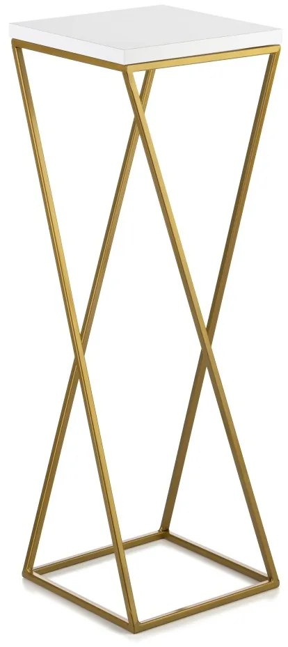 STOJAN NA KVETINÁČ LOFT7 70X24X24 CM ZLATÁ/BIELA