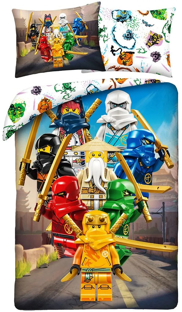 Bavlnené posteľné obliečky LEGO Ninjago - 100% bavlna - 70 x 90 cm + 140 x 200 cm