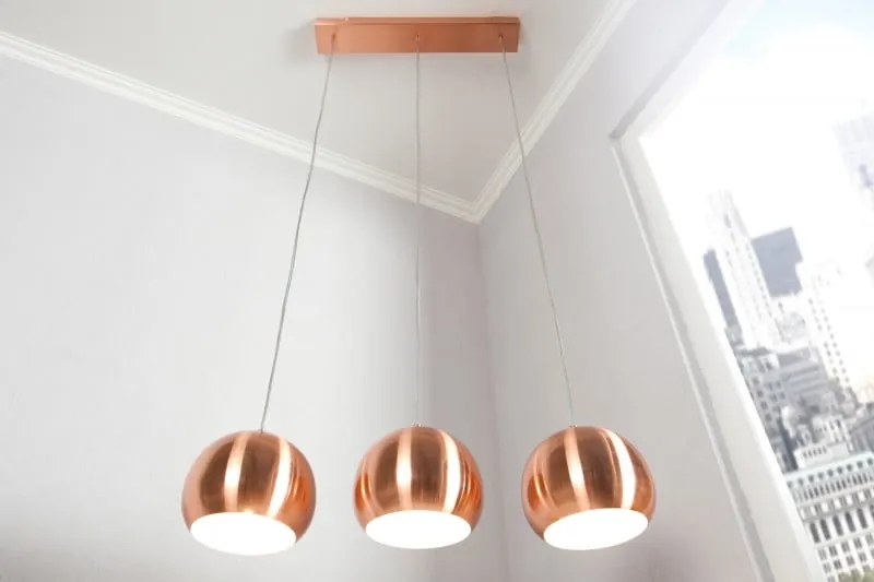 Závesné svietidlo Copper Ball s 3 výškovými nastaveniami