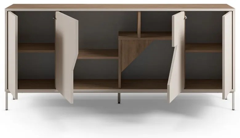 Komoda v dekore duba v krémovo-prírodnej farbe 180x80x40 cm Lilou – Marckeric