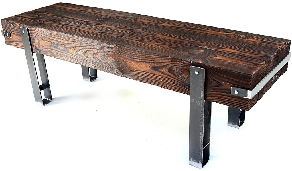 CHYRKA® Lavica LBR Sedadlo z masívneho dreva BRODY Loft Vintage Bar Priemyselný dizajn Ručne vyrábaný drevený kov