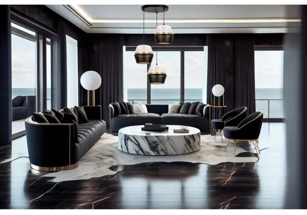 Luster na lanku PARIS 3xE27/60W/230V pr. 45 cm biela/čierna/zlatá