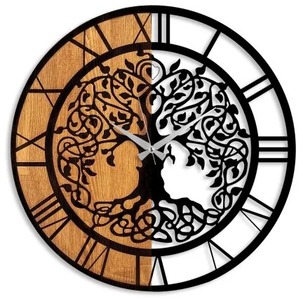 Nástenné hodiny pr. 56 cm 1xAA drevo/kov