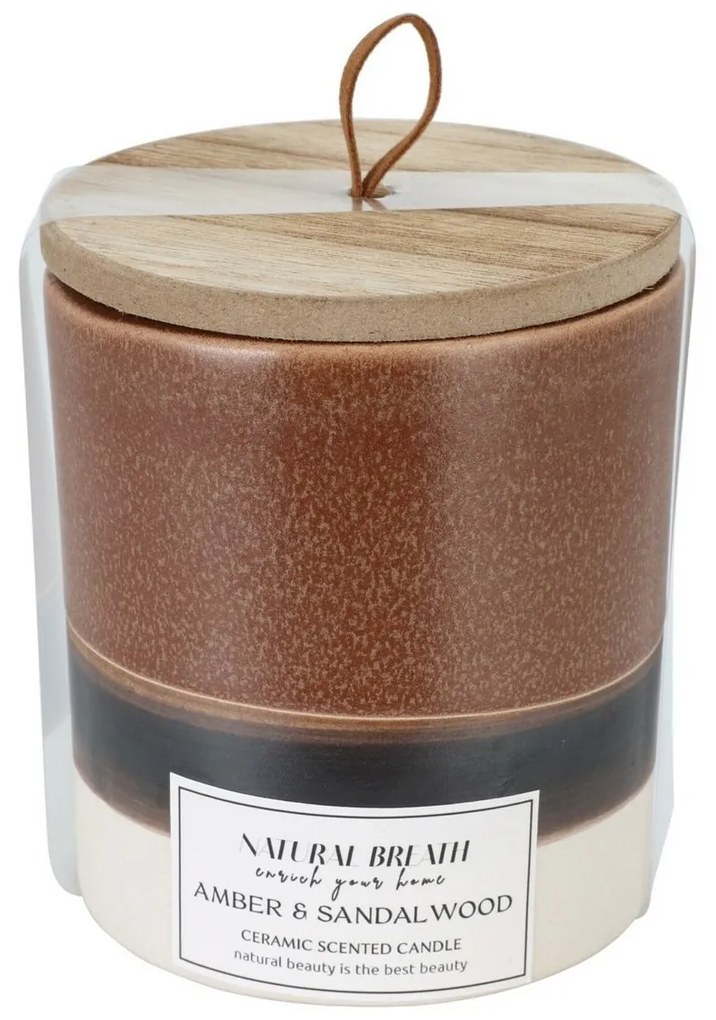 Sviečka Natural Breath, prírodný vosk, vôňa Amber & Sandal Wood, 205 g