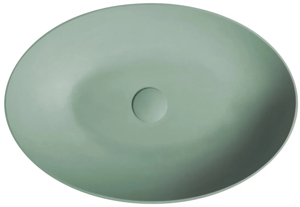 Sapho Sapho, FORMIGO betónové umývadlo na dosku, 60x40cm, zelená matná, FG223