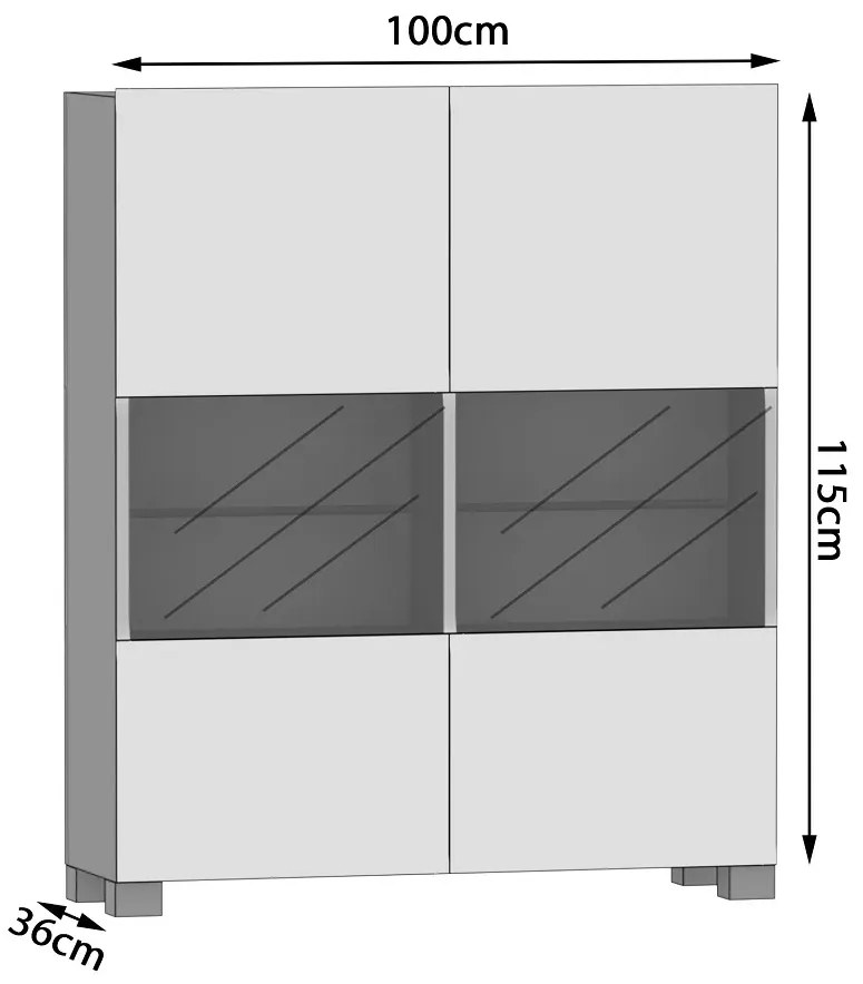 Komoda Belini šedý antracit Glamour Wood Imperium Belini 8 IMP KOM1/3/W/GW1/0/0