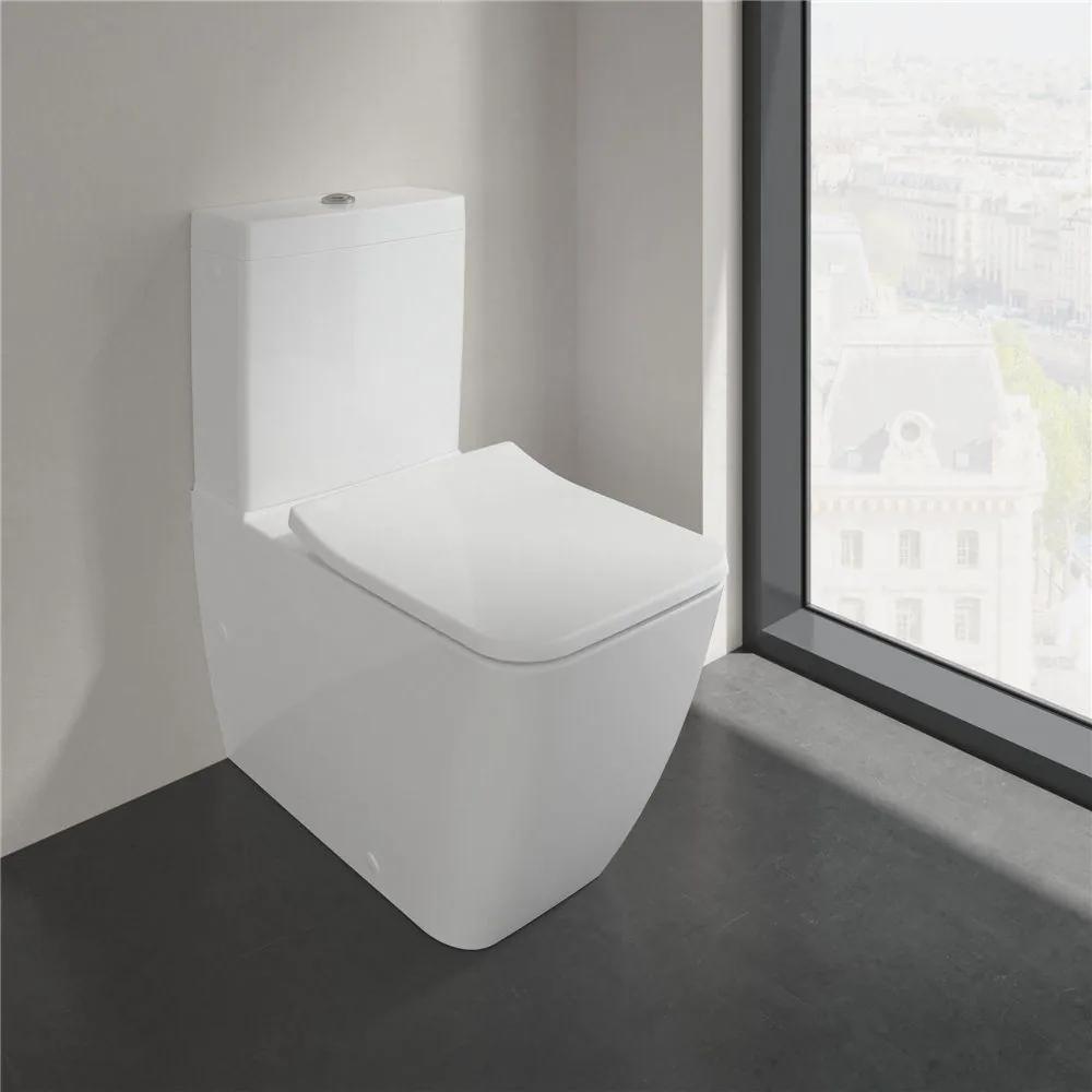 VILLEROY &amp; BOCH Venticello WC sedátko s poklopom SlimSeat (wrapover), s funkciou QuickRelease a Softclosing, biela alpská, 9M79S101