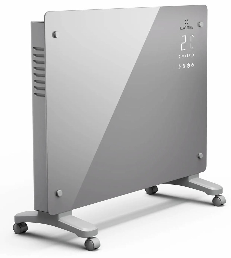 Klarstein Bansin Crystal Smart Kovektor 1500, 1500 W, Aplikácia, 5- 50 °C, LED displej, Dotykový displej