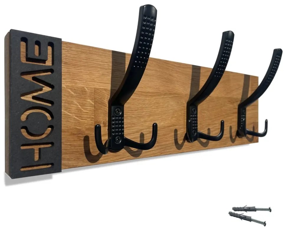 Minimalistický nástenný vešiak Modern Oak 40 cm