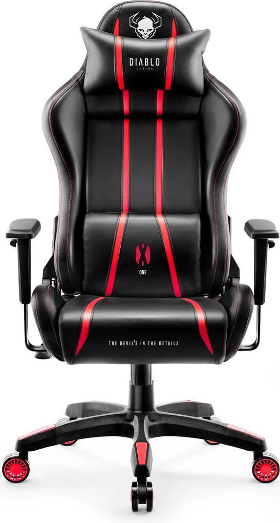 Herné kreslo z eko-kože King Size, čierny-červený: Diablo X-One 2.0