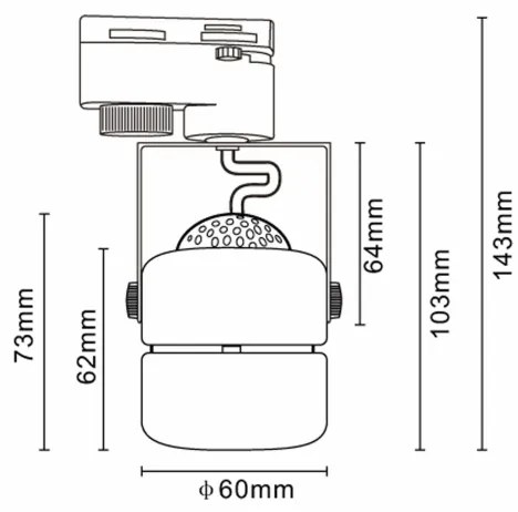 Bodové svietidlo v lištovom systéme PRAHA 3xGU10/10W/230V čierna