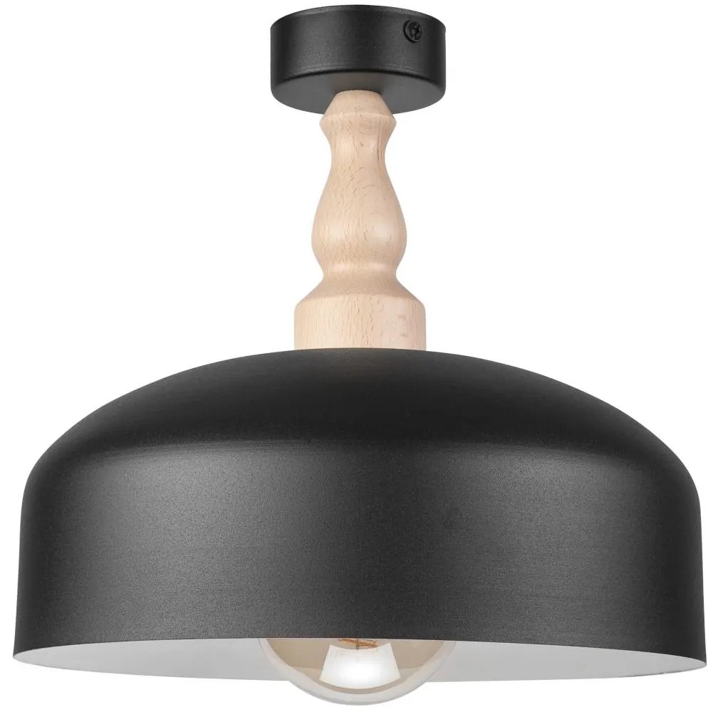 Prisadený luster RINA 1xE27/15W/230V čierna/buk