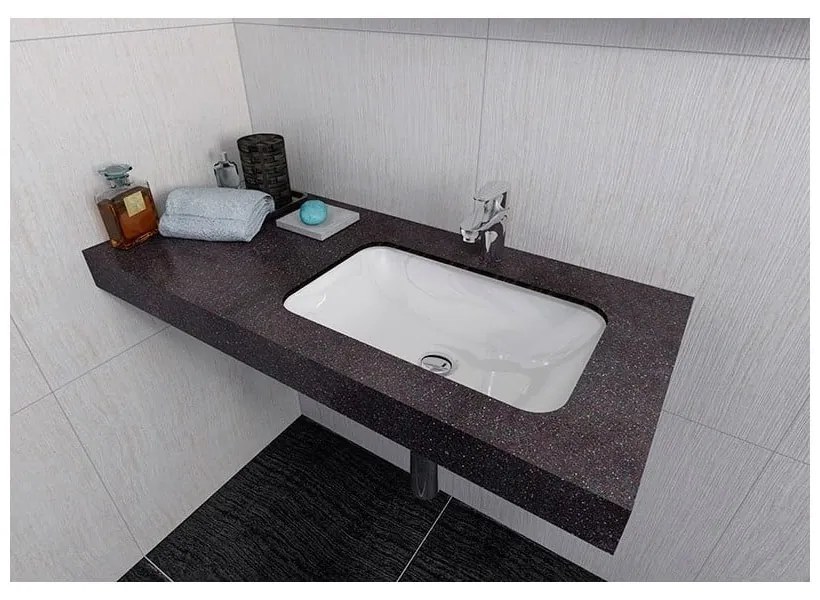 Biele umývadlo z liateho mramoru 55x36 cm Japura – Sapho