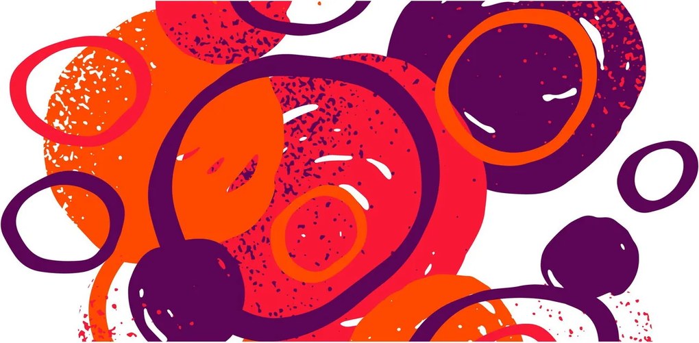 Obraz - Motív s kruhmi v teplých farbách (120x50 cm)