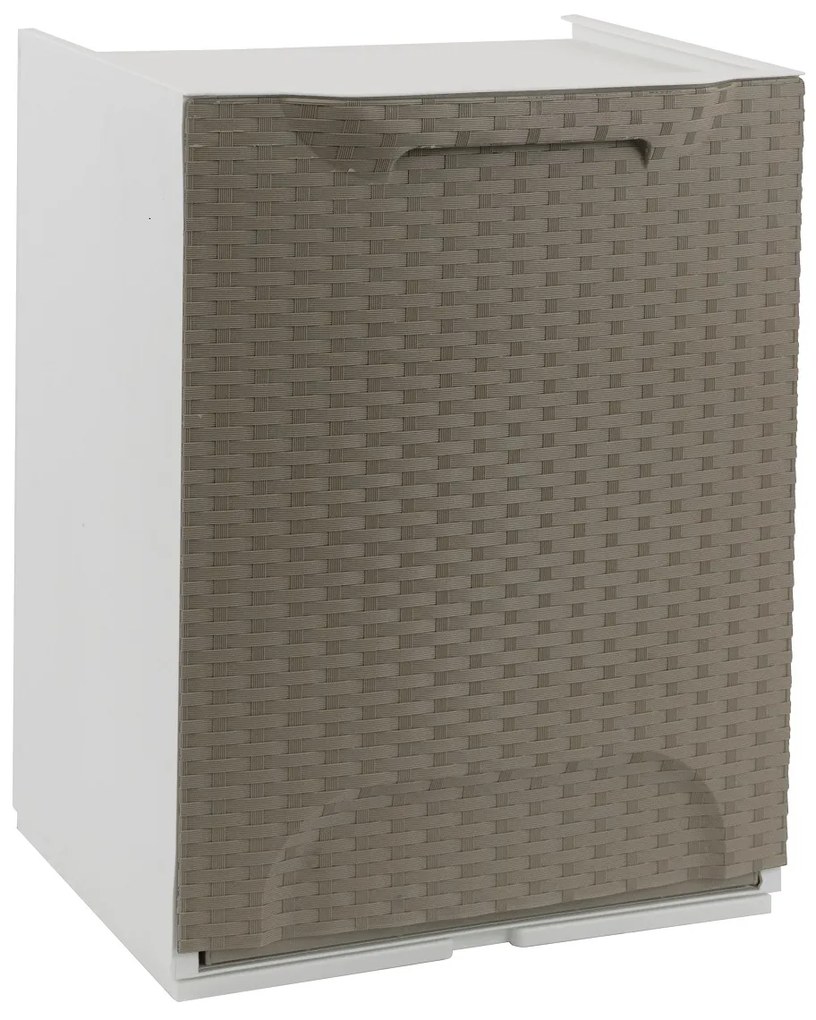 ARTPLAST Úložný box / kôš výklopný RATTAN taupe / biely 34x29x47 cm