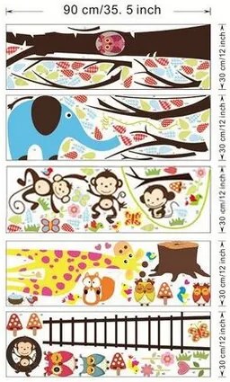 Samolepiace dekorácie Rozprávkový strom sovičky, opice