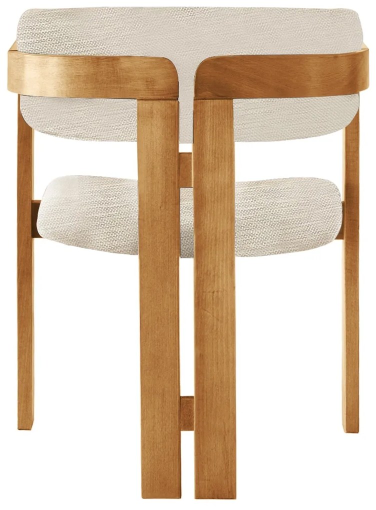 Jedálenská stolička CO z masívu svetlá béžová/dub