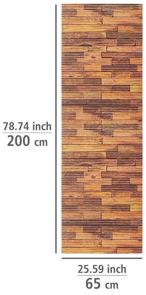 Hnedá plastová kúpeľňová predložka 65x200 cm Lambris – Wenko