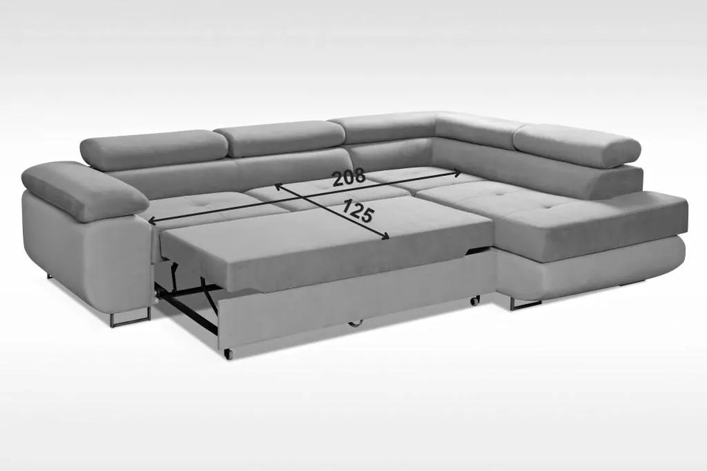 Rohová sedacia súprava DOLI, pravá, sivá (neve 97/83)