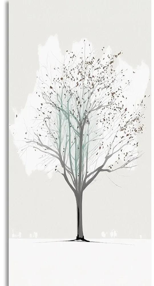 Obraz minimalistický zimný strom - 50x100