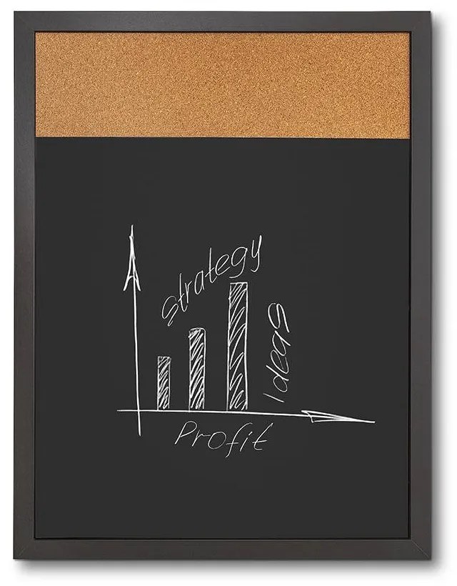 Combi Board blackboard / korok 45 × 60 cm, čierna