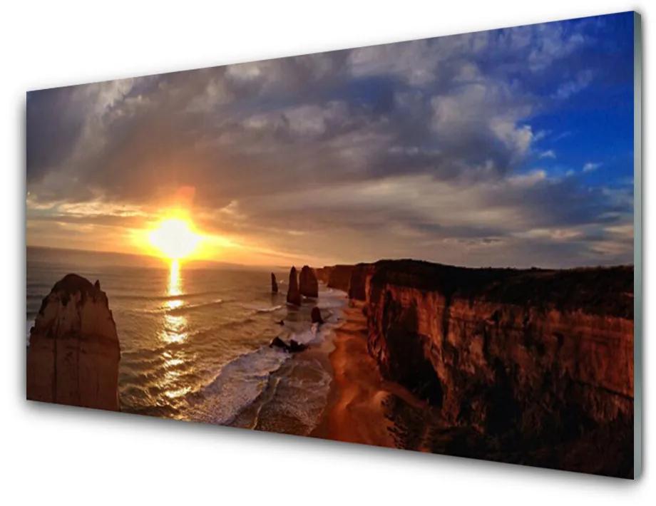 Skleneny obraz More slnko krajina 100x50cm
