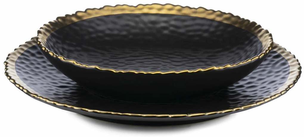 Keramická súprava tanierov Kati Black Gold 8ks