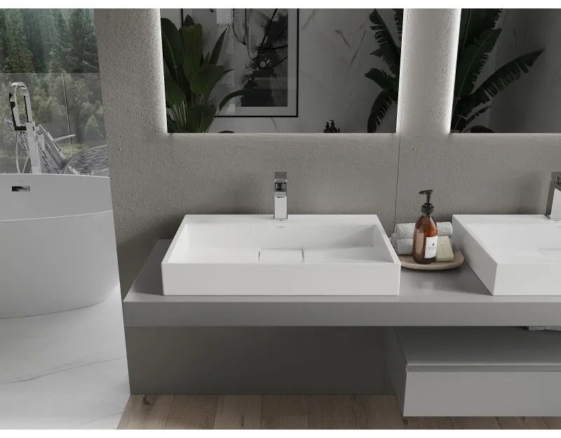 Mexen Ava, umývadlo na dosku z konglomerátu 70 x 46 cm, biela, 23017001