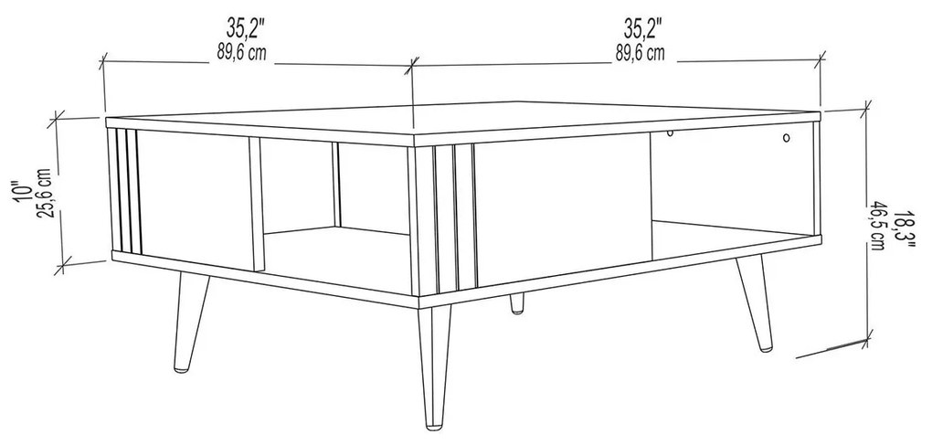 Konferenčný stolík Ronas 89,6 × 89,6 × 46,5 cm