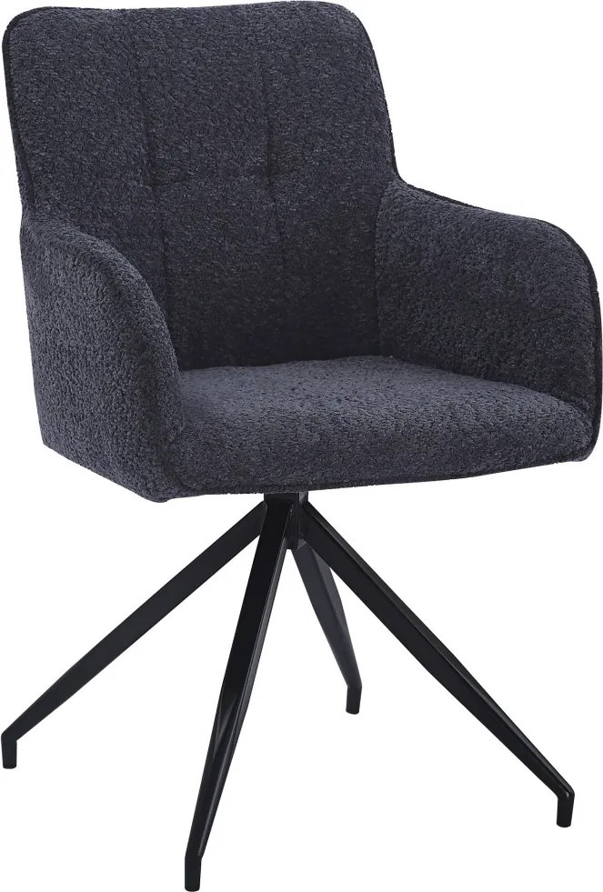 Jedálenská stolička Francis, tmavo šedá štruktúrovaná látka