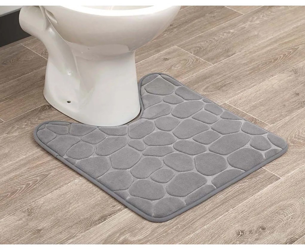 TENDANCE WC predložka Stones, 45x50 cm, sivá