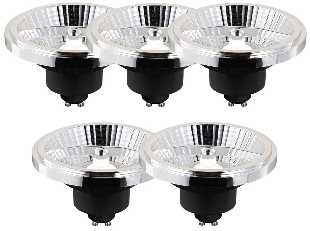 Sada 5 inteligentných stmievateľných LED žiaroviek GU10 AR111 10W 800 lm 2200 - 6500K