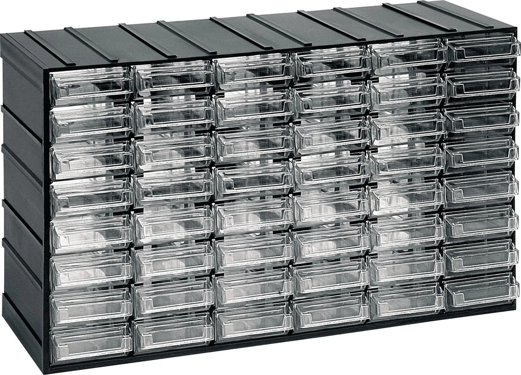 Modulová skrinka so zásuvkami, 382 x 148 x 230 mm, 48 zásuviek